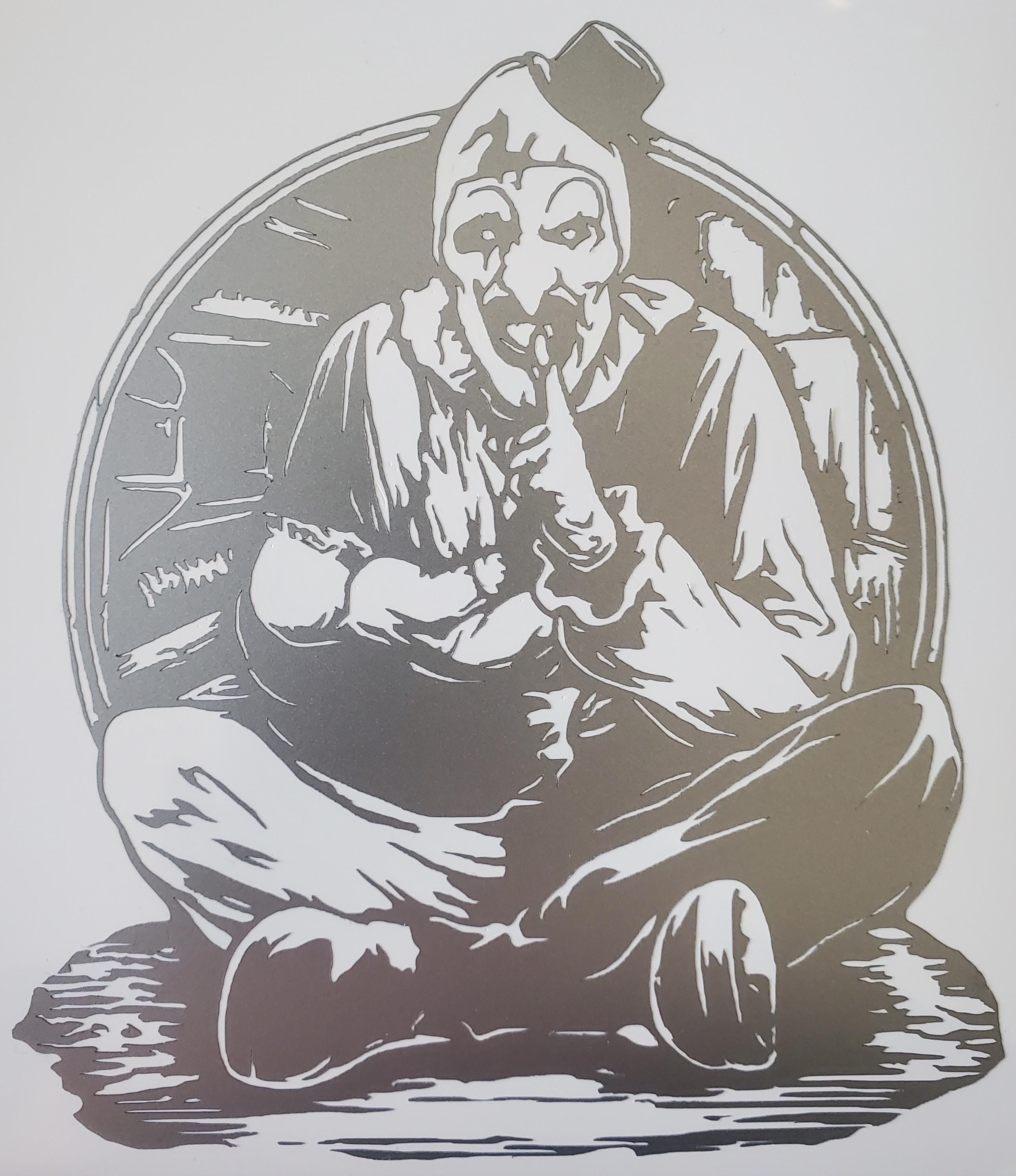 Terrifier Art the Clown Hush Horror Vinyl Decal