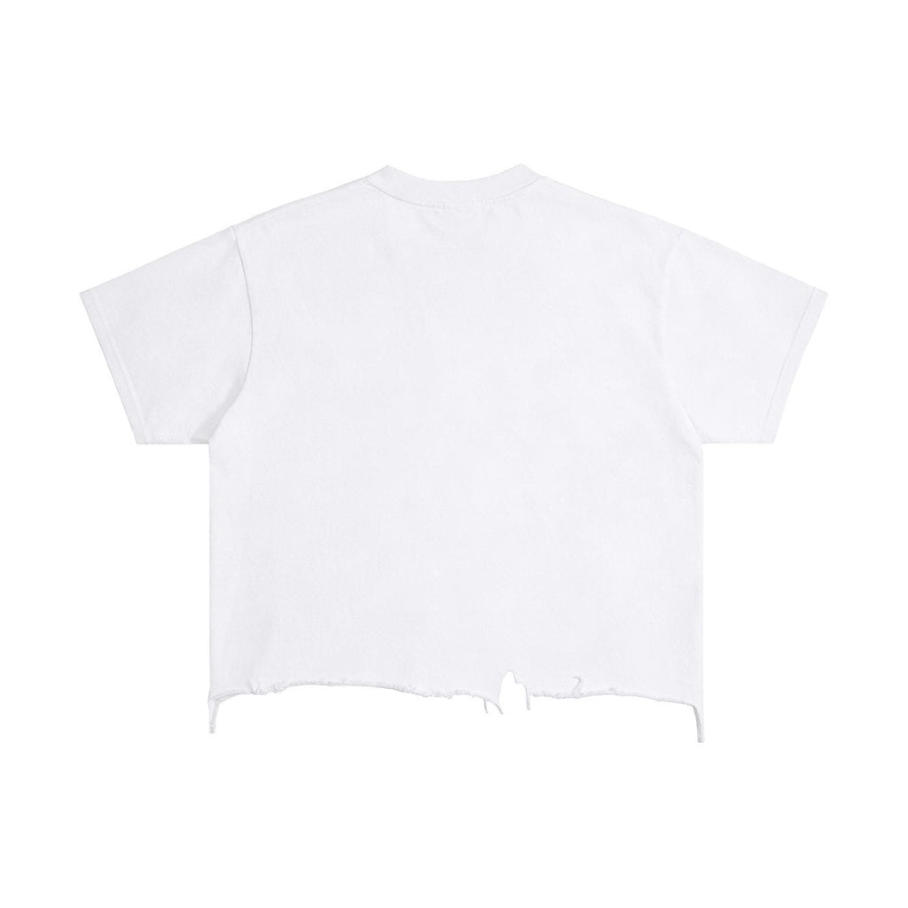 Vintage Wash Boxy Distressed Hem T-Shirt